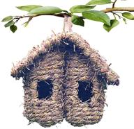 🏡 bird nest grass bird hut - outdoor hanging birdhouse for canaries, chickadees, wrens, finches, and sparrows - hand-woven fiber roosting pocket hideaway logo