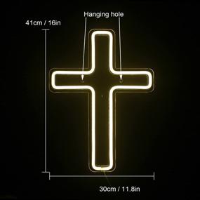 img 1 attached to Neon Jesus Cross Sign - LED Neon Wall Lights Art Lamp for Bedroom, Kids Room, Wall Decor - Ideal for Christmas, New Year, Wedding, Birthday Party - Warm White