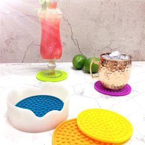 img 1 attached to 🌈 Translucent Rainbow Novelty Coasters by ENKORE