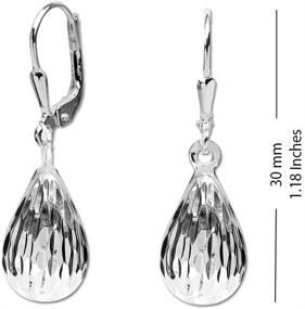 img 3 attached to Stylish LeCalla Sterling Silver Tear-Drop Dangle Leverback Earrings: A Must-have for Women and Girls!