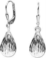 stylish lecalla sterling silver tear-drop dangle leverback earrings: a must-have for women and girls! logo