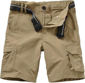img 4 attached to Kids Hiking Shorts for Boys: Youth Casual Quick-Dry Outdoor Shorts with Lightweight Cargo Design, Tactical Zipper Pockets for Camping and Travel