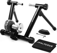 🚴 alpcour fluid bike trainer stand – portable stainless steel indoor trainer with noise reduction and progressive resistance – dual-lock system for road & mountain bikes: an effective indoor riding solution logo