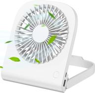 💨 ihoven mini portable usb desk fan - 14h cooling rechargeable small table fan for office, home, and travel - quiet and adjustable - white logo