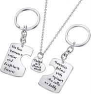 adorable 3pcs/set family love charm pendant keychain jewelry gifts for daughter, daddy, and mom logo