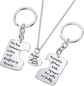 img 4 attached to Adorable 3PCs/Set Family Love Charm Pendant Keychain Jewelry Gifts for Daughter, Daddy, and Mom