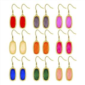 img 4 attached to Multicolor Earrings Crystal Colorful Jewelry