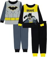 🦇 batman snug fit cotton pajamas for boys - dc comics logo