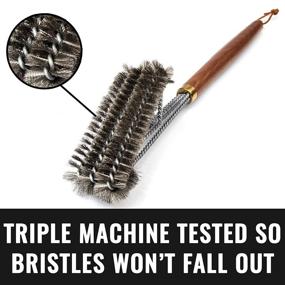 img 2 attached to Grillaholics Pro Grill Brush Steel - Triple Machine Tested for Safety - Heavy-duty Wire Brush for Superior Grill Cleaning - Lifetime Manufacturer's Warranty