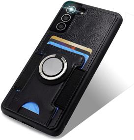 img 4 attached to 📱 AHTONG Galaxy S21 Ultra 5G Wallet Case: Card Holder, Car Mount, Ring Kickstand, Nonslip PU Leather (Black,6.8'')