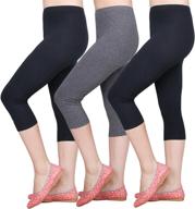 girls leggings capri solid pant 3-pack in modal fabric for school/holiday - irelia logo