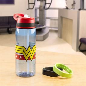 img 1 attached to Zak Designs DC Comics Water Bottles: Tritan Straw Wonder Woman Edition - Stay Hydrated in Superhero Style!