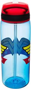 img 2 attached to Zak Designs DC Comics Water Bottles: Tritan Straw Wonder Woman Edition - Stay Hydrated in Superhero Style!