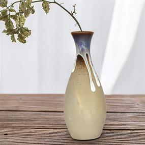 img 4 attached to 🏺 Together-life Ceramic Flower Vase - Unique Glazed Design, Simple Retro Style Decorative Vase Floral Container for Home Decor - Living Room Table, Wedding, Housewarming Party Decoration