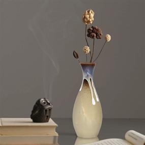 img 3 attached to 🏺 Together-life Ceramic Flower Vase - Unique Glazed Design, Simple Retro Style Decorative Vase Floral Container for Home Decor - Living Room Table, Wedding, Housewarming Party Decoration