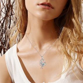 img 3 attached to 🌙 925 Sterling Silver Mermaid Crescent Moon Necklace Pendant - Classic Sea Jewelry for Valentine's Gifts, Girls, Women, and Daughters