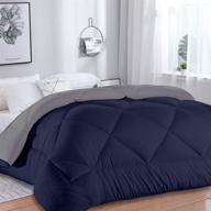 🛏️ vonabem twin comforter: all-season duvet insert, lightweight reversible bedding - navy blue/dark gray, 64x88 inches logo