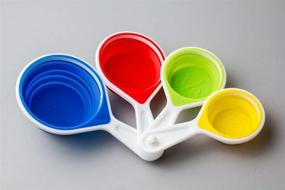 img 2 attached to 🥄 Multicolored Set of 4 Pop Out Silicone Kitchen Measuring Cups - 60ml, 80ml, 125ml, 250ml