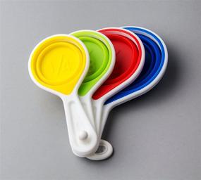 img 1 attached to 🥄 Multicolored Set of 4 Pop Out Silicone Kitchen Measuring Cups - 60ml, 80ml, 125ml, 250ml