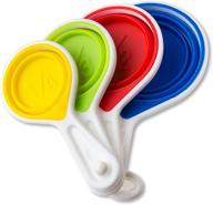 🥄 multicolored set of 4 pop out silicone kitchen measuring cups - 60ml, 80ml, 125ml, 250ml logo