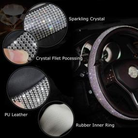 img 2 attached to Otostar Accessories Leather Steering Rhinestones Exterior Accessories