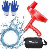 25-foot plumbing snake drain auger by vastar - clog remover tool for bathtub drains, bathroom sinks, kitchen pipes & sewers - includes gloves and storage bag логотип