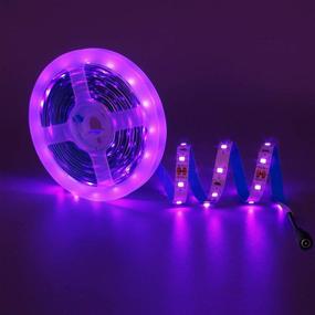 img 4 attached to 🔮 KXZM 16.4ft Black Light UV LED Strip Light - 300 LEDs, Purple 395-400nm, Flexible SMD2835, 12V, No-Waterproof, Pre-Wired with 2.1X5.5mm DC Female Connector - High-Quality LED Tape Lights