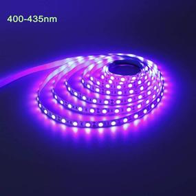 img 3 attached to 🔮 KXZM 16.4ft Black Light UV LED Strip Light - 300 LEDs, Purple 395-400nm, Flexible SMD2835, 12V, No-Waterproof, Pre-Wired with 2.1X5.5mm DC Female Connector - High-Quality LED Tape Lights