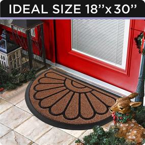 img 3 attached to 🏡 Прочный коричневый коврик премиум-качества - 30x18 - идеален для использования на улице, рождественский коврик для входной двери - идеальный коврик для наружного входа.