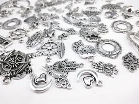 img 1 attached to Yueton 100g (Approx 80pcs) Assorted DIY Antique Charms Pendant for Crafting, Jewelry Making Accessory - Silver