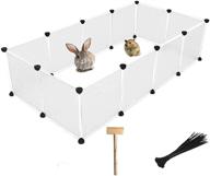 🏢 transparent plastic hamster playpen - small animal cage exercise pen for rabbit, puppy, guinea pigs, bunny, chinchilla, gerbils, hedgehogs, rats - indoor rabbit fence (12 panels, size: 13.78 x 13.78 inches) logo