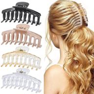 💇 linmaya hair claw clips for thick hair - 4.3 inch nonslip jumbo hair clips (4 packs) logo