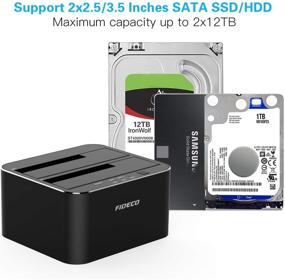 img 1 attached to 💾 FIDECO Dual Bay SATA Hard Drive Docking Station - USB 3.0, SSD/HDD, Duplicator/Clone, 12TB Support