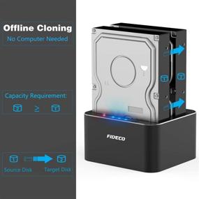 img 2 attached to 💾 FIDECO Dual Bay SATA Hard Drive Docking Station - USB 3.0, SSD/HDD, Duplicator/Clone, 12TB Support