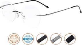 img 3 attached to CessBlu Rimless Reading Glasses Gunmetal Vision Care