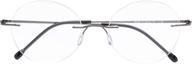 cessblu rimless reading glasses gunmetal vision care logo