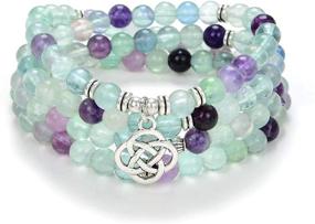 img 4 attached to Oasymala Meditation Bracelet Necklace Fluorite