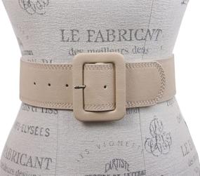 img 2 attached to 🔶 Rectangular Stitch Edged Leather Women's Belt Accessories for Waist