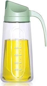 img 4 attached to 🍶 Convenient Kitchen Oil Dispenser Bottle - Automatic Flip Cap, Non-Drip Spout, 25 OZ Glass Bottle with Coasters: Ideal for Olive Oil, Vinegar, Soy Sauce, Maple Syrup