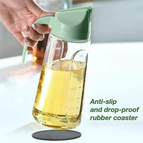 img 3 attached to 🍶 Convenient Kitchen Oil Dispenser Bottle - Automatic Flip Cap, Non-Drip Spout, 25 OZ Glass Bottle with Coasters: Ideal for Olive Oil, Vinegar, Soy Sauce, Maple Syrup