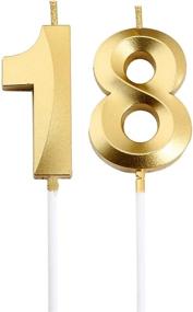 img 4 attached to 🎉 Shimmering Gold 18th Birthday Candles & Cake Topper Set - Perfect Decoration for Memorable Birthday Celebrations!