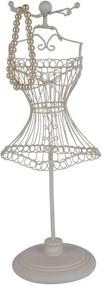 img 3 attached to 👗 NIKKY HOME Jewelry Towers: White Wire Dress Form Mannequin Holder, Jewelry Stand Organizer Display with 4 Hooks for Bracelet Necklace Earring Ring, Metal Vintage Decor Ornament Girl Gifts - White