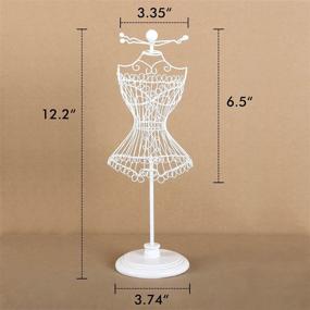 img 2 attached to 👗 NIKKY HOME Jewelry Towers: White Wire Dress Form Mannequin Holder, Jewelry Stand Organizer Display with 4 Hooks for Bracelet Necklace Earring Ring, Metal Vintage Decor Ornament Girl Gifts - White