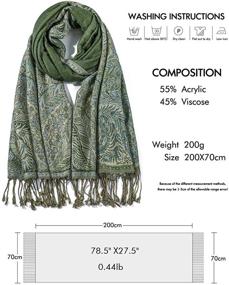 img 3 attached to 🧣 Pashmina Reversible Paisley Blanket Scarves: Exquisite Women's Accessories in Scarves & Wraps