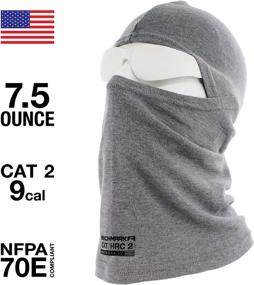 img 2 attached to High-Performance BENCHMARK FR Flame Resistant Lightweight Balaclava: One Size, Gray, Made in USA