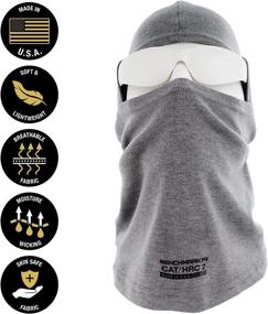 img 3 attached to High-Performance BENCHMARK FR Flame Resistant Lightweight Balaclava: One Size, Gray, Made in USA