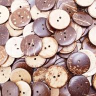 🥥 kbraveo 150pc 1 inch thick coconut shell buttons with 2 holes – ideal for crafts, sewing, and decorations logo