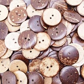 img 4 attached to 🥥 Kbraveo 150pc 1 inch Thick Coconut Shell Buttons with 2 Holes – Ideal for Crafts, Sewing, and Decorations