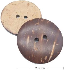 img 1 attached to 🥥 Kbraveo 150pc 1 inch Thick Coconut Shell Buttons with 2 Holes – Ideal for Crafts, Sewing, and Decorations