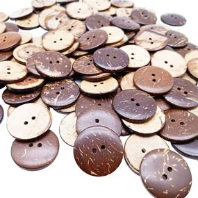 img 3 attached to 🥥 Kbraveo 150pc 1 inch Thick Coconut Shell Buttons with 2 Holes – Ideal for Crafts, Sewing, and Decorations